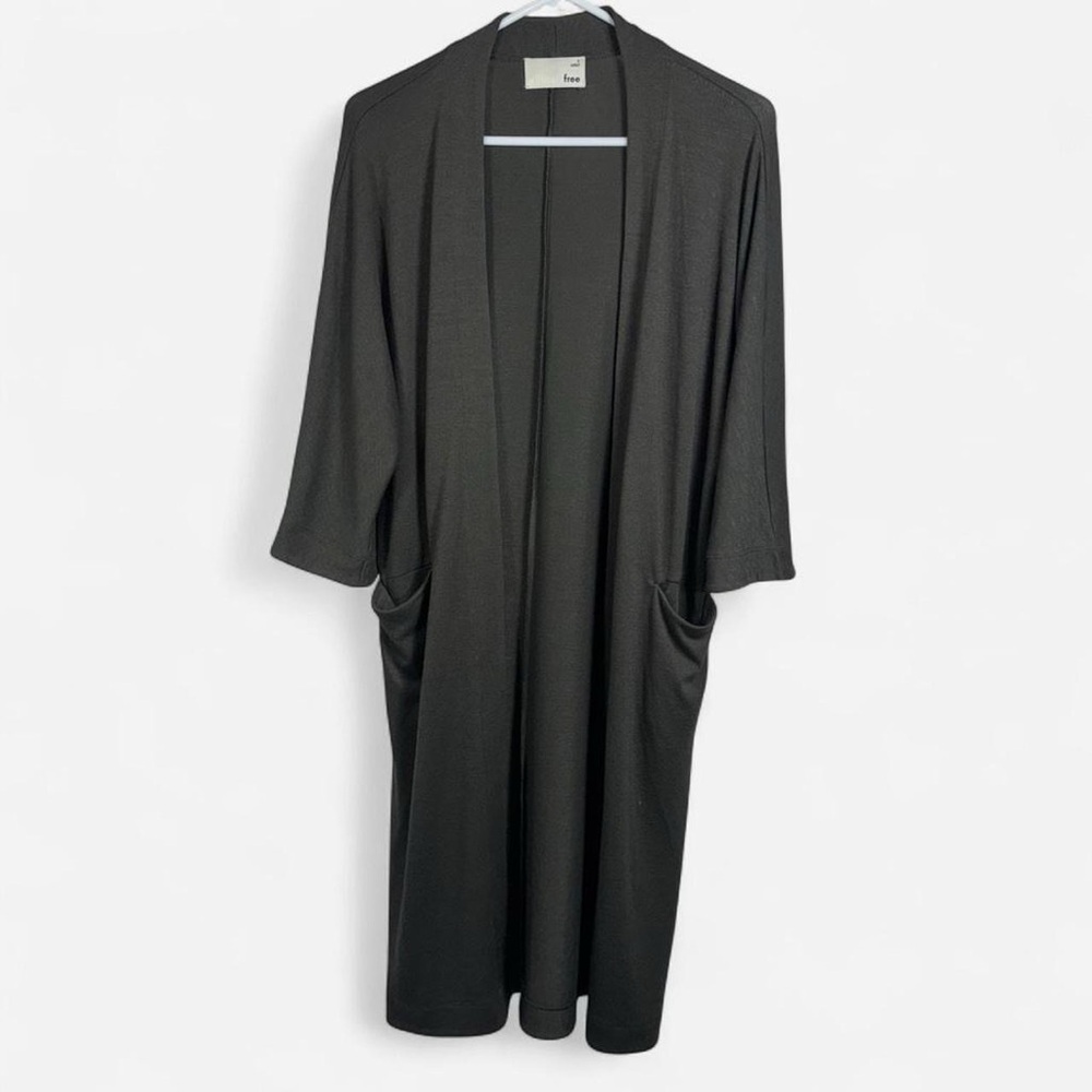 Wilfred Free Longline Open Front Cardigan Olive Green Lightweight Knit Small